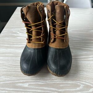 Sorel Cheyenne Lace Waterproof Duck Boots with Brown and Black Leather